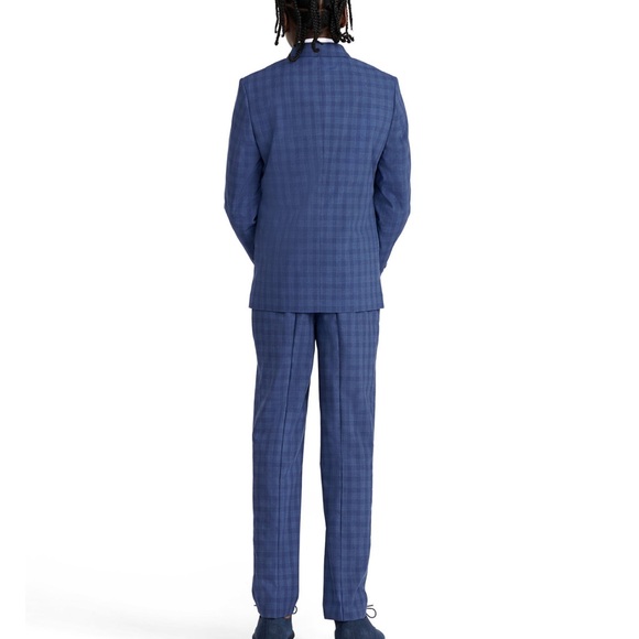 Nautica Big Boys Chalk Striped Check Suit, 2 Piece Set - Picture 4 of 7